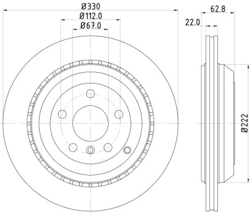 HELLA 8DD 355 113-231 Bremsscheibe für MB