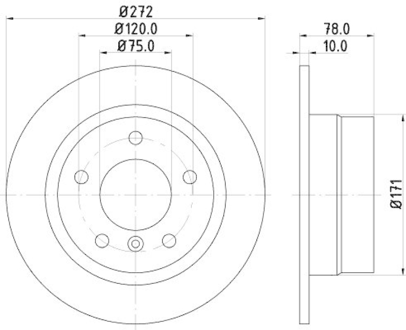 HELLA 8DD 355 127-171 Bremsscheibe f&uuml;r BMW 3 Compact (E36)