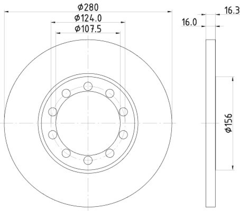 HELLA 8DD 355 113-291 Bremsscheibe f&uuml;r FORD