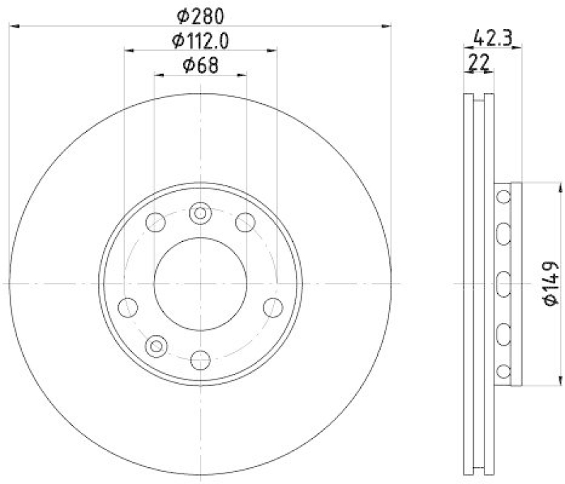HELLA 8DD 355 113-321 Bremsscheibe f&uuml;r VW/AUDI