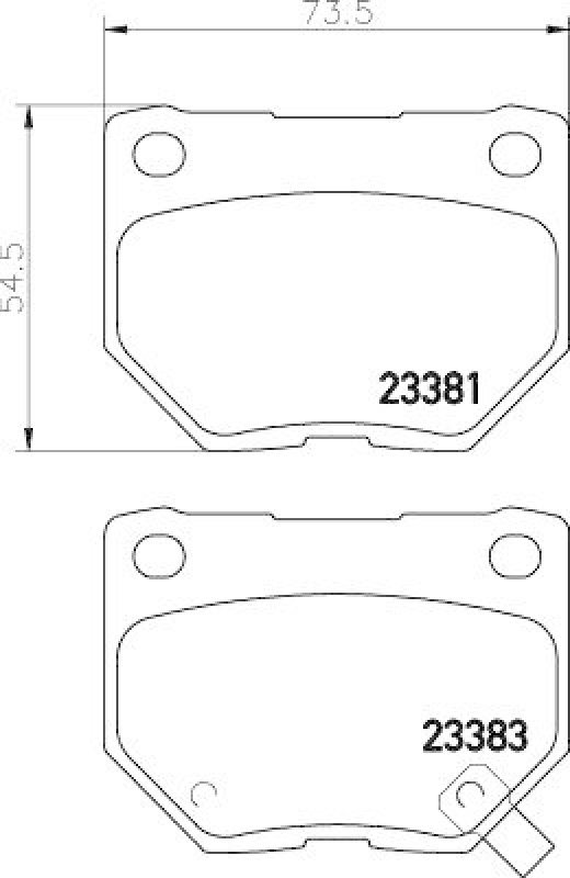 HELLA 8DB 355 011-601 Bremsbelagsatz, Scheibenbremsbelag f&uuml;r SUBARU