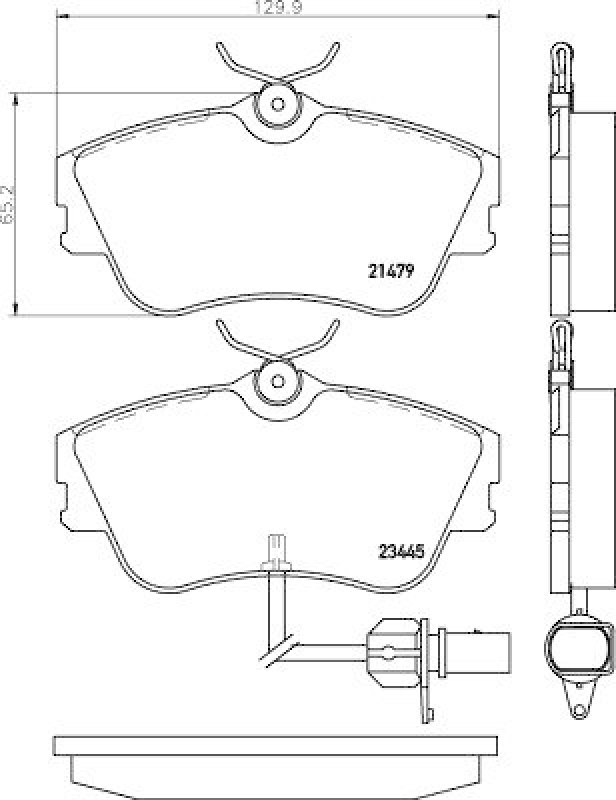 HELLA 8DB 355 018-621 Bremsbelagsatz, Scheibenbremsbelag für VW