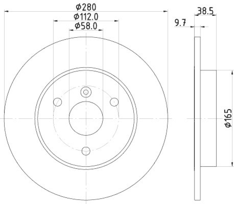 HELLA 8DD 355 113-561 Bremsscheibe f&uuml;r SMART