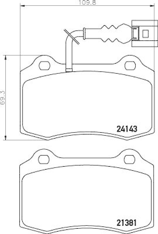 HELLA 8DB 355 011-741 Bremsbelagsatz, Scheibenbremsbelag f&uuml;r SEAT LEON (1M1)