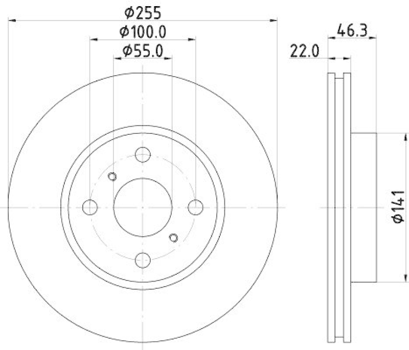 HELLA 8DD 355 113-581 Bremsscheibe f&uuml;r TOYOTA