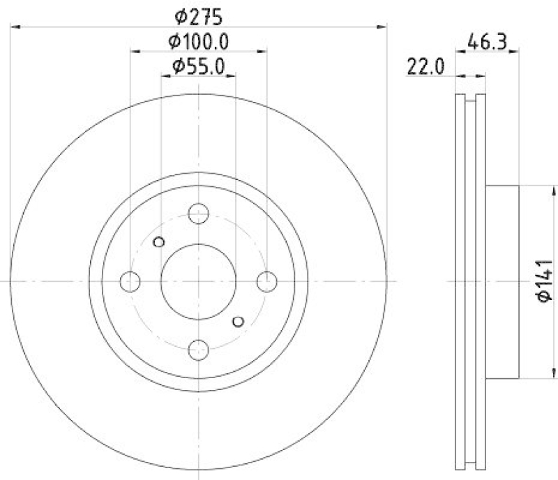 HELLA 8DD 355 113-591 Bremsscheibe f&uuml;r TOYOTA