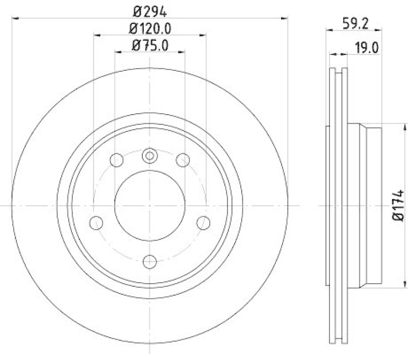 HELLA 8DD 355 127-401 Bremsscheibe f&uuml;r BMW