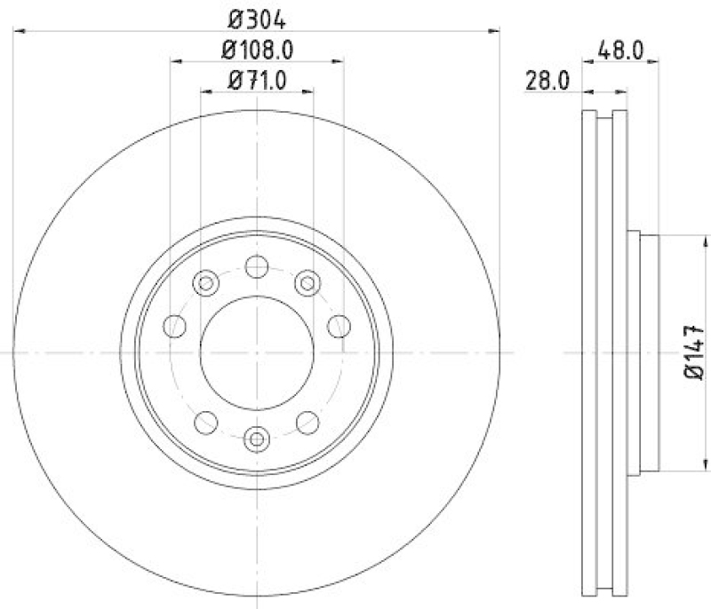 HELLA 8DD 355 113-671 Bremsscheibe f&uuml;r P.S.A/FIAT