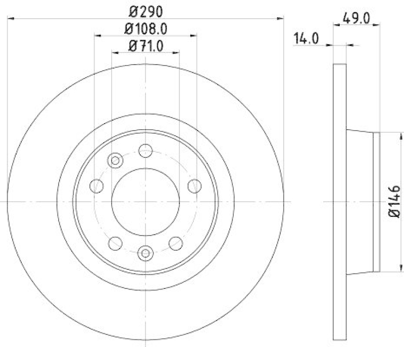 HELLA 8DD 355 113-681 Bremsscheibe f&uuml;r P.S.A/FIAT
