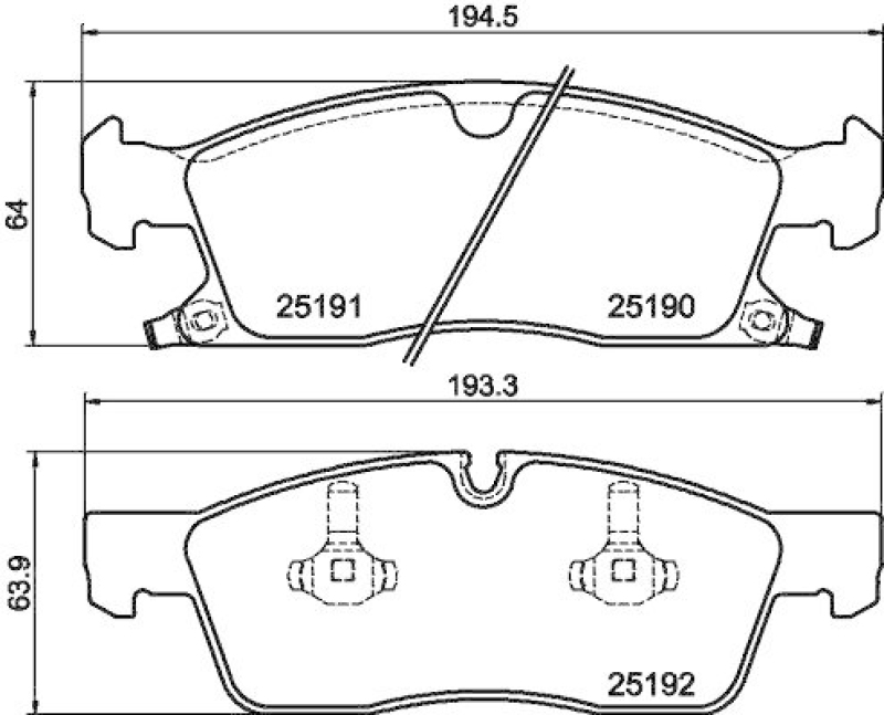 HELLA 8DB 355 019-551 Bremsbelagsatz, Scheibenbremsbelag f&uuml;r JEEP