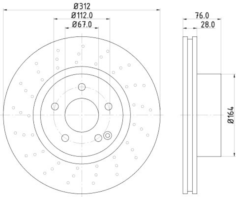 HELLA 8DD 355 127-471 Bremsscheibe f&uuml;r MB