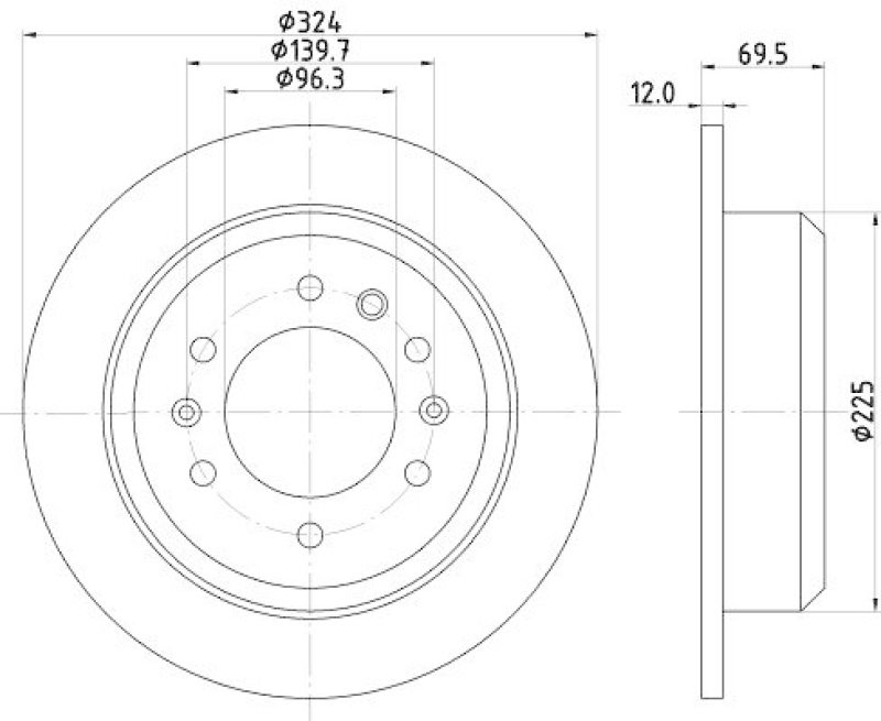 HELLA 8DD 355 114-041 Bremsscheibe f&uuml;r KIA