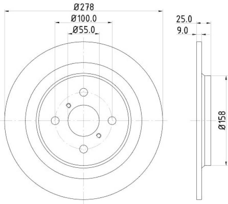 HELLA 8DD 355 114-051 Bremsscheibe f&uuml;r TOYOTA
