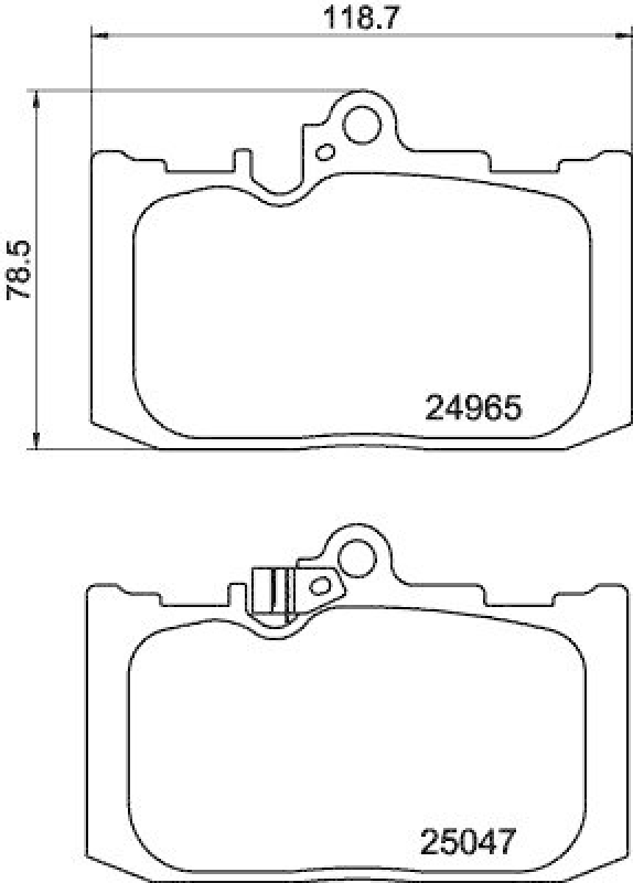 HELLA 8DB 355 019-851 Bremsbelagsatz, Scheibenbremsbelag f&uuml;r LEXUS
