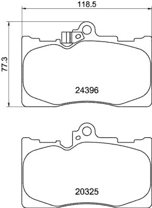 HELLA 8DB 355 012-121 Bremsbelagsatz, Scheibenbremsbelag f&uuml;r LEXUS