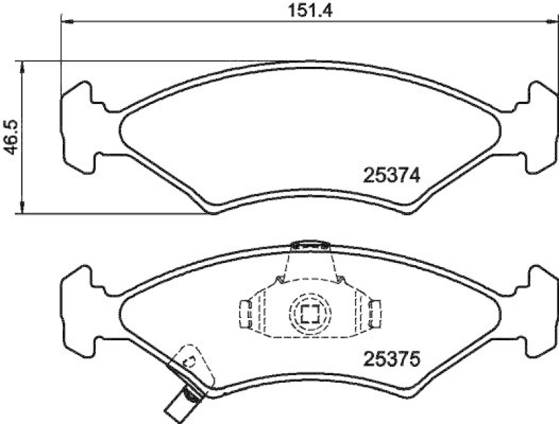 HELLA 8DB 355 019-891 Bremsbelagsatz, Scheibenbremsbelag f&uuml;r KIA