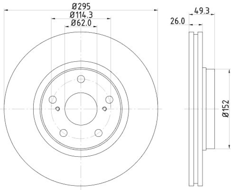 HELLA 8DD 355 114-281 Bremsscheibe für TOYOTA