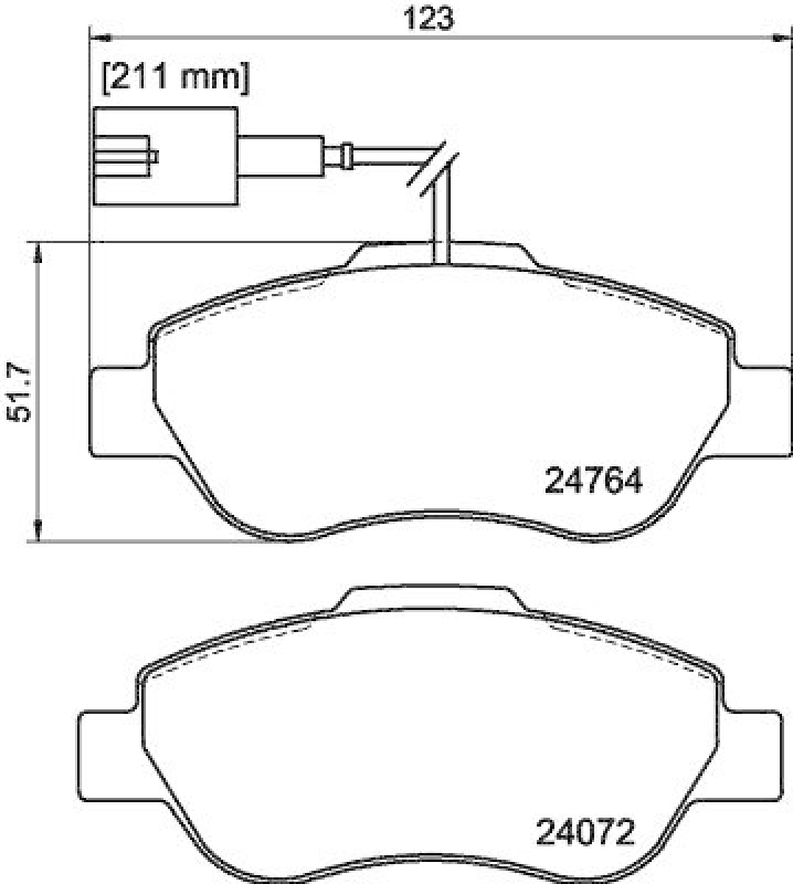 HELLA 8DB 355 019-921 Bremsbelagsatz, Scheibenbremsbelag f&uuml;r FORD KA (RU8)
