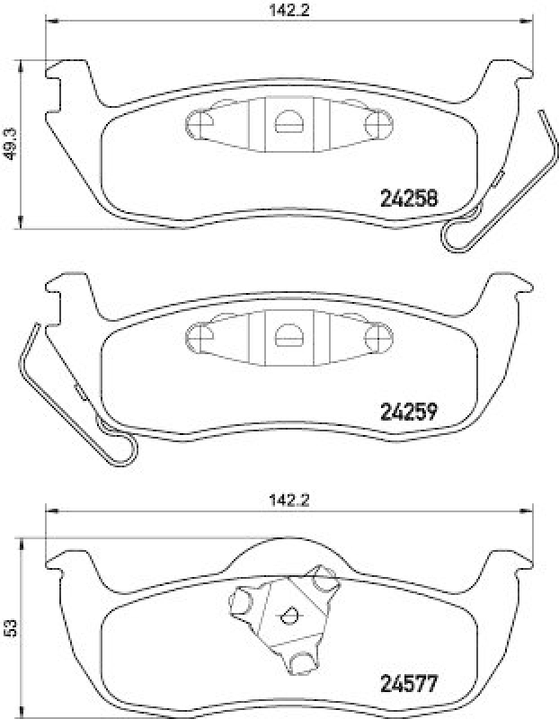 HELLA 8DB 355 012-181 Bremsbelagsatz, Scheibenbremsbelag f&uuml;r JEEP