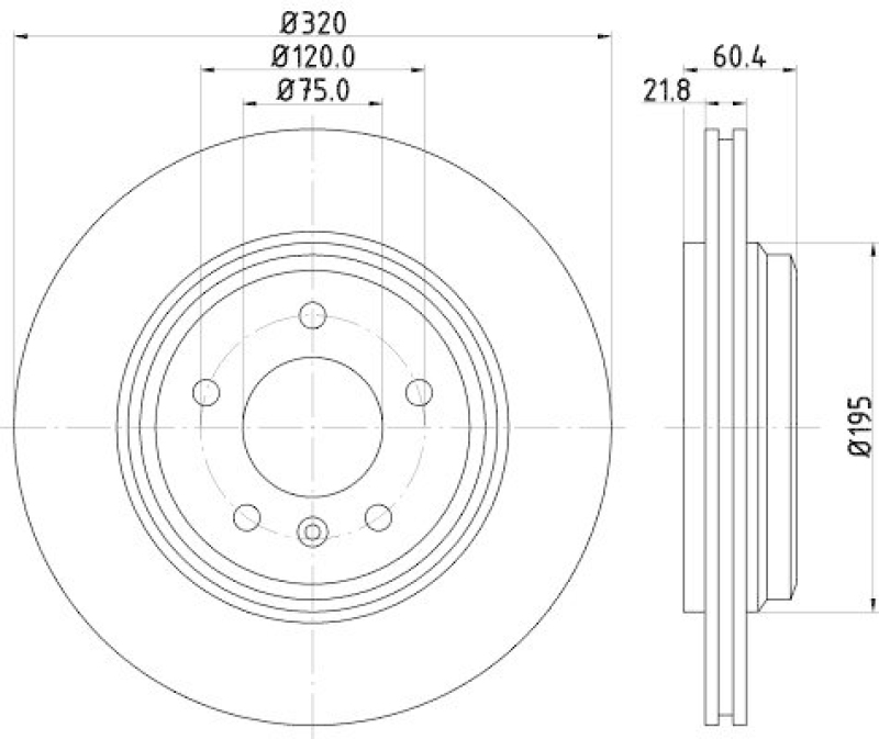HELLA 8DD 355 127-611 Bremsscheibe f&uuml;r BMW