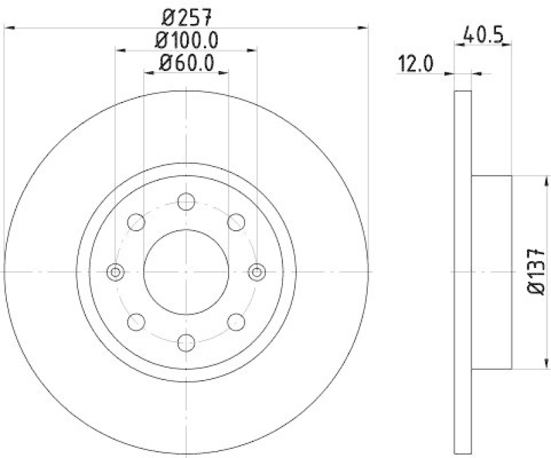 HELLA 8DD 355 114-351 Bremsscheibe f&uuml;r OPEL/FIAT