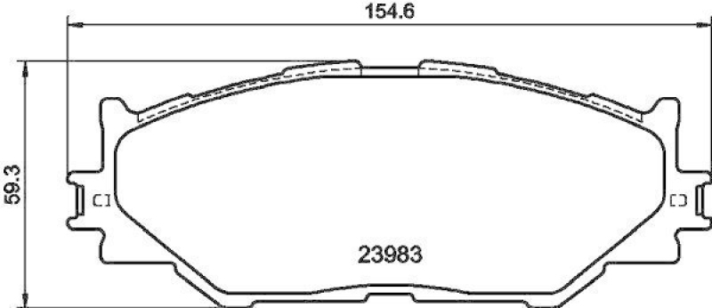 HELLA 8DB 355 012-241 Bremsbelagsatz, Scheibenbremsbelag f&uuml;r LEXUS