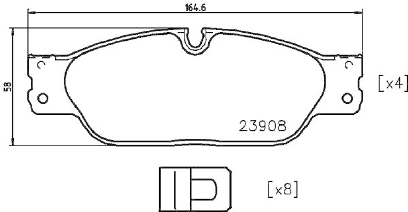 HELLA 8DB 355 012-251 Bremsbelagsatz, Scheibenbremsbelag f&uuml;r JAGUAR S-TYPE (CCX_)