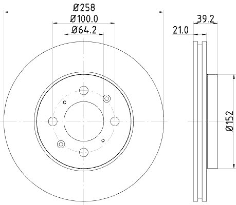 HELLA 8DD 355 114-451 Bremsscheibe f&uuml;r HONDA