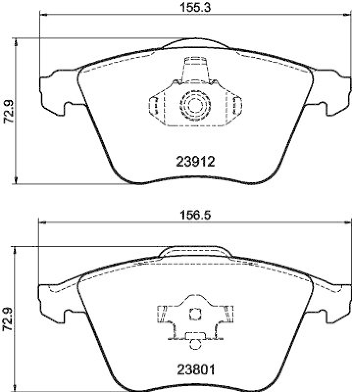 HELLA 8DB 355 012-281 Bremsbelagsatz, Scheibenbremsbelag f&uuml;r VOLVO/SAAB/MAZDA/FORD