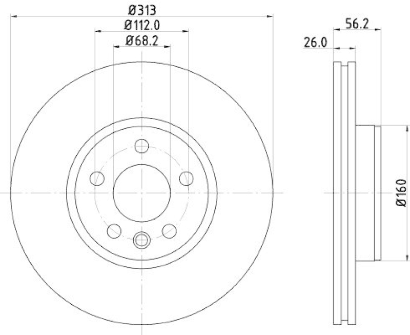HELLA 8DD 355 127-711 Bremsscheibe f&uuml;r VW/SEAT/FORD
