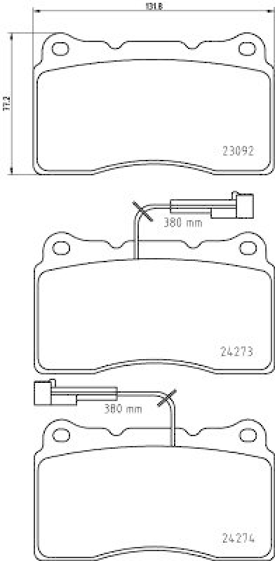 HELLA 8DB 355 012-291 Bremsbelagsatz, Scheibenbremsbelag f&uuml;r ALFA