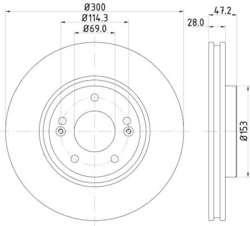 HELLA 8DD 355 114-511 Bremsscheibe für HYUNDAI/KIA