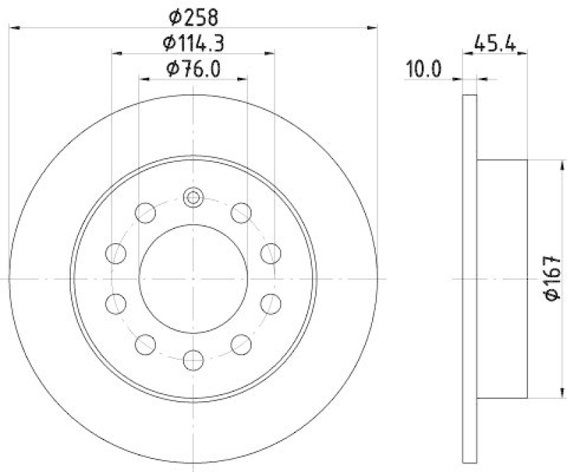 HELLA 8DD 355 114-531 Bremsscheibe f&uuml;r HYUNDAI