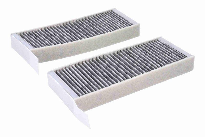 VEMO V42-32-0003 Filtersatz, Innenraumluft 256x97x32 mm, Biofunktionaler Aktivkohle für PEUGEOT