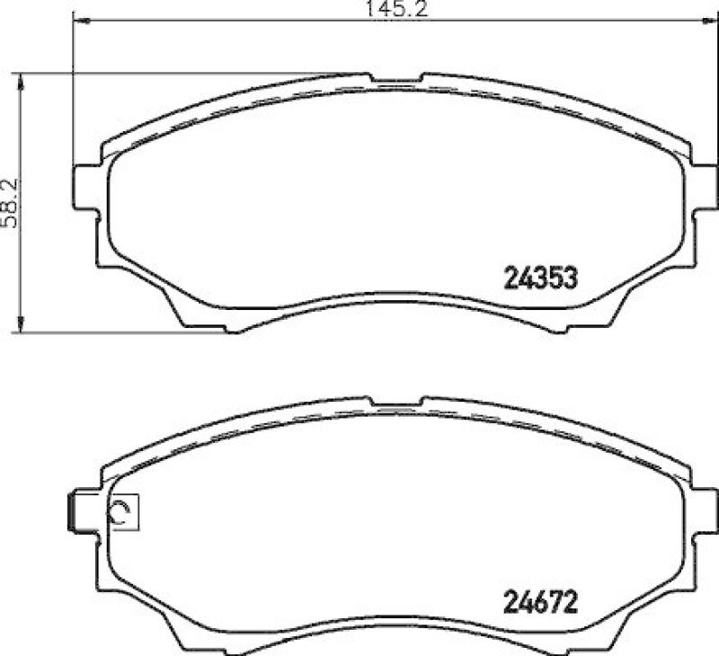 HELLA 8DB 355 012-381 Bremsbelagsatz, Scheibenbremsbelag f&uuml;r FORD/MAZDA