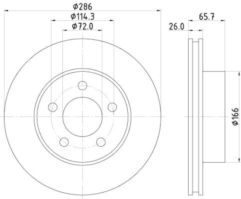 HELLA 8DD 355 114-761 Bremsscheibe f&uuml;r FORD USA