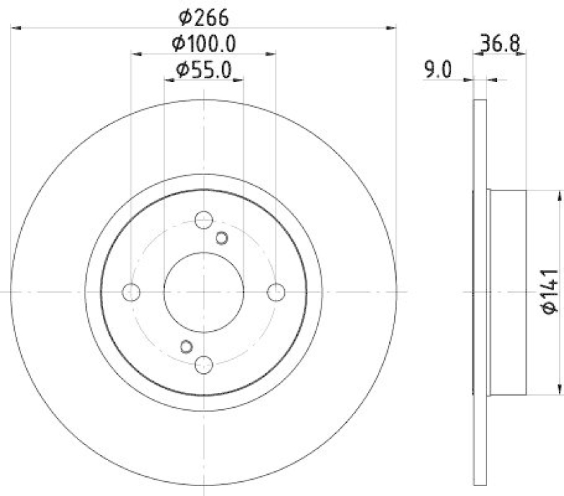 HELLA 8DD 355 114-781 Bremsscheibe f&uuml;r TOYOTA