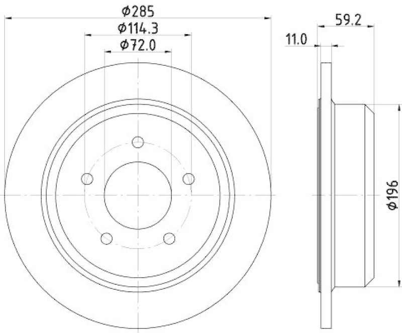 HELLA 8DD 355 114-801 Bremsscheibe f&uuml;r JEEP