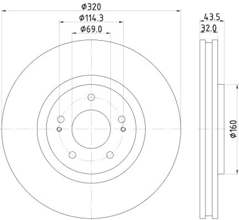 HELLA 8DD 355 114-841 Bremsscheibe für MITSU.