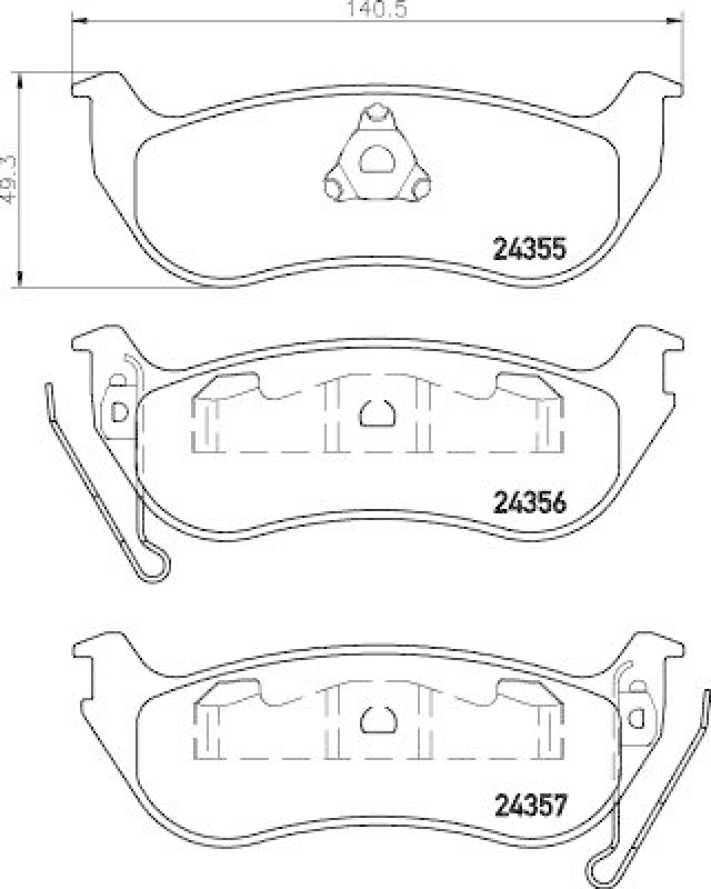 HELLA 8DB 355 020-631 Bremsbelagsatz, Scheibenbremsbelag f&uuml;r JEEP