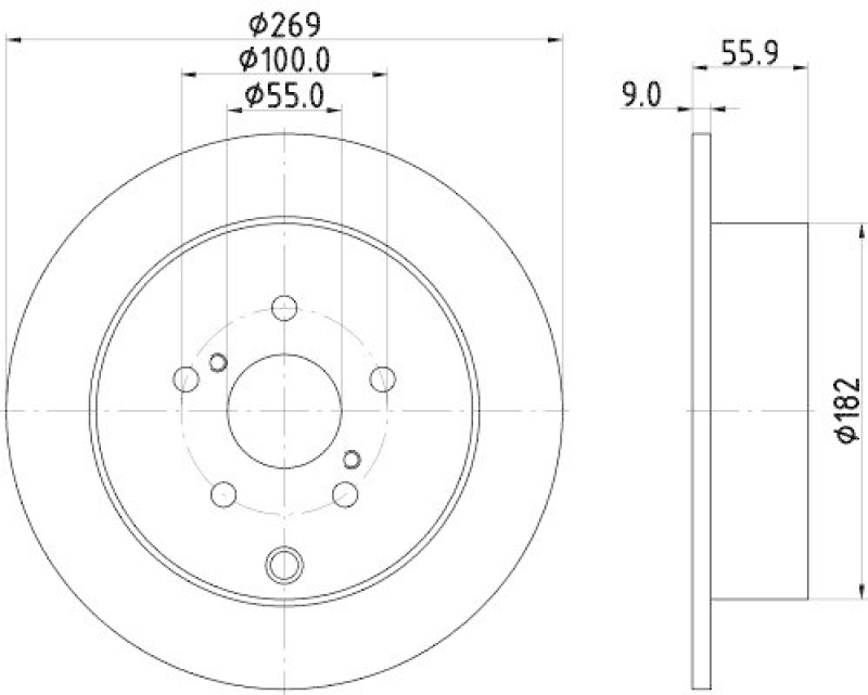 HELLA 8DD 355 114-891 Bremsscheibe f&uuml;r TOYOTA