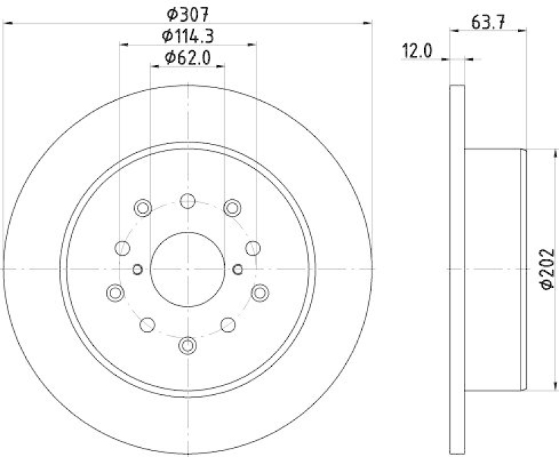 HELLA 8DD 355 114-931 Bremsscheibe f&uuml;r LEXUS