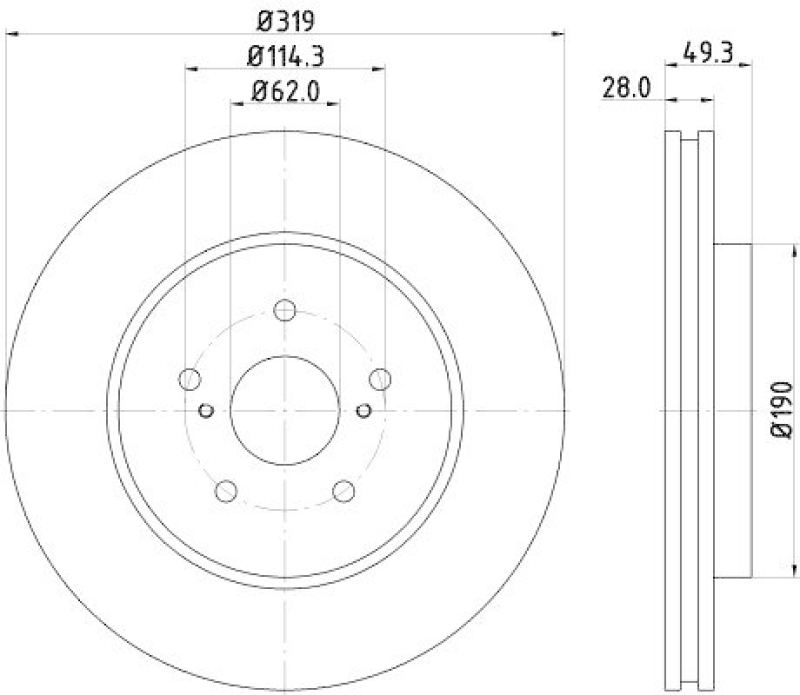 HELLA 8DD 355 114-981 Bremsscheibe f&uuml;r LEXUS