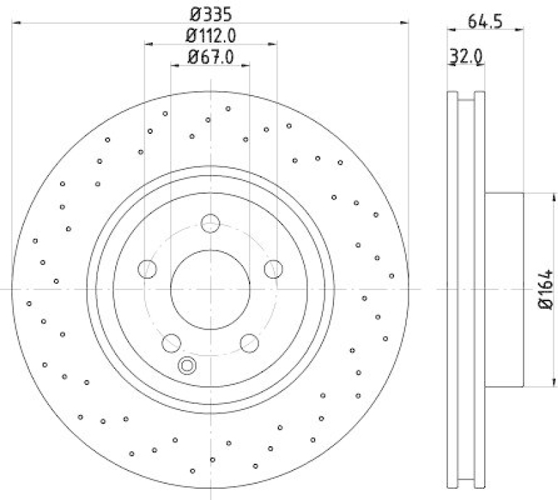 HELLA 8DD 355 115-011 Bremsscheibe f&uuml;r MB