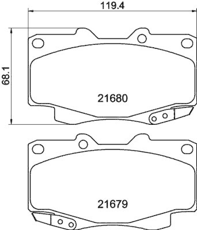 HELLA 8DB 355 020-811 Bremsbelagsatz, Scheibenbremsbelag f&uuml;r TOYOTA