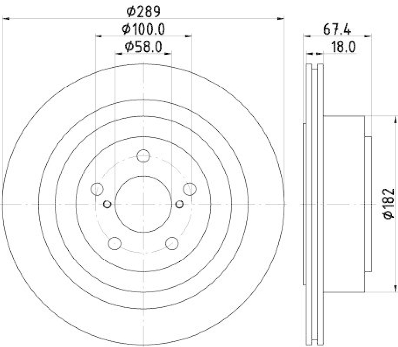 HELLA 8DD 355 115-121 Bremsscheibe f&uuml;r SUBARU