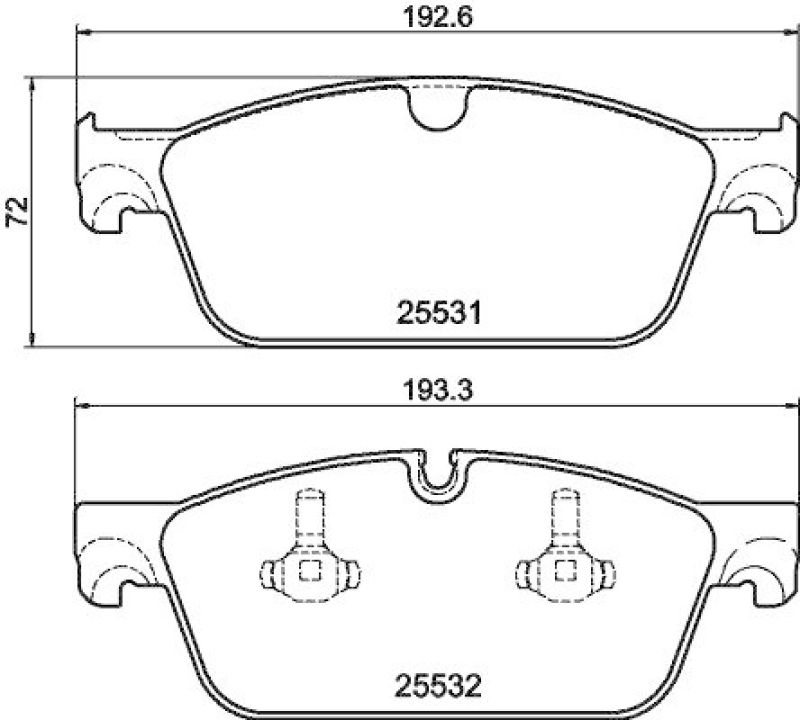 HELLA 8DB 355 020-841 Bremsbelagsatz, Scheibenbremsbelag f&uuml;r MB