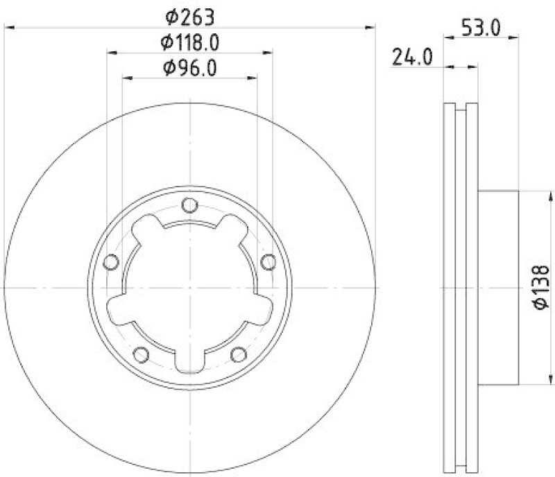 HELLA 8DD 355 115-221 Bremsscheibe f&uuml;r NISSAN