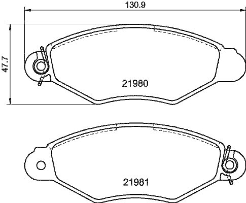 HELLA 8DB 355 012-711 Bremsbelagsatz, Scheibenbremsbelag für RENAULT