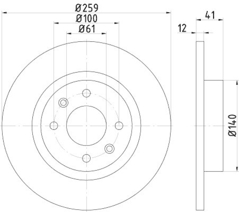 HELLA 8DD 355 115-271 Bremsscheibe f&uuml;r RENAULT/DACIA